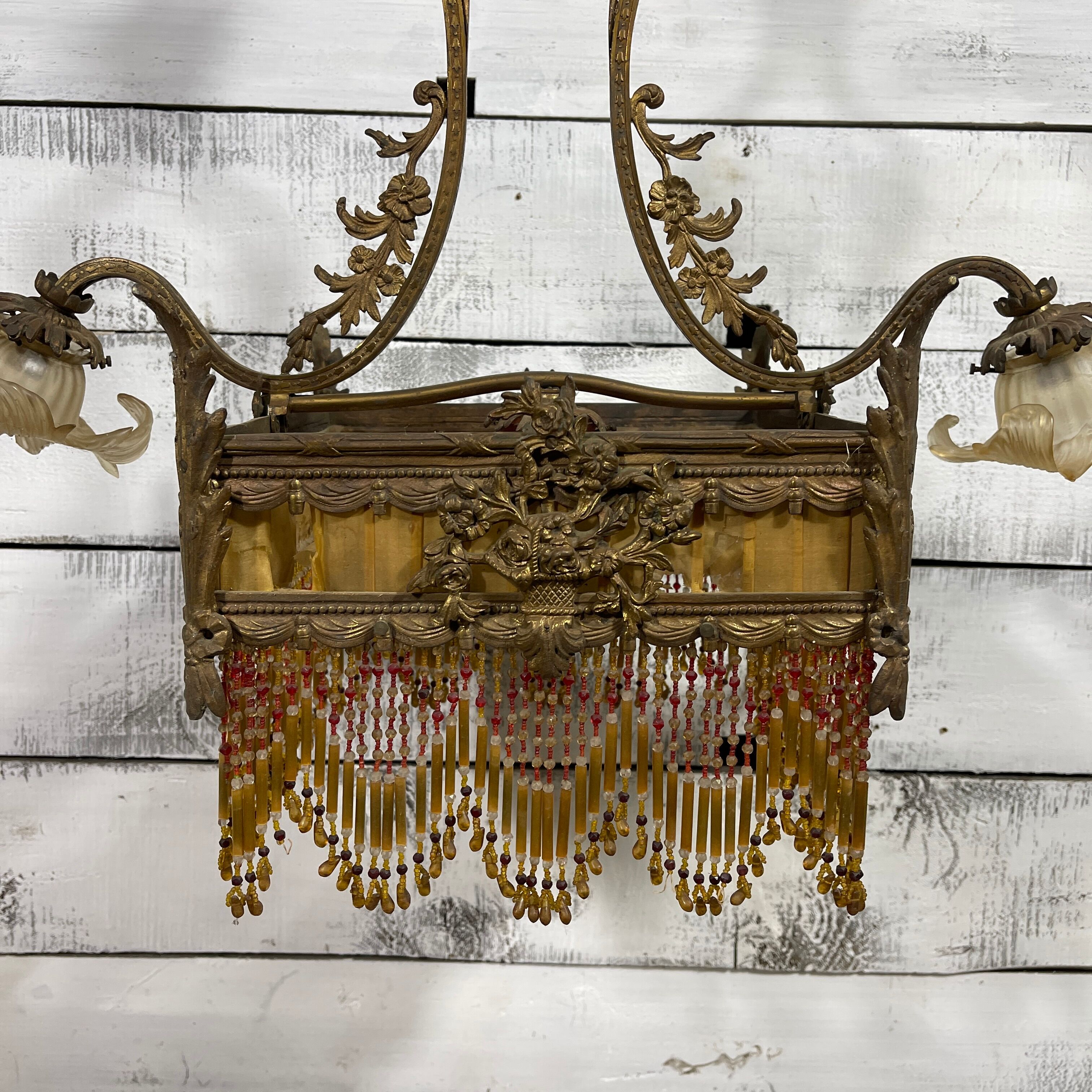 Antique brass chandelier