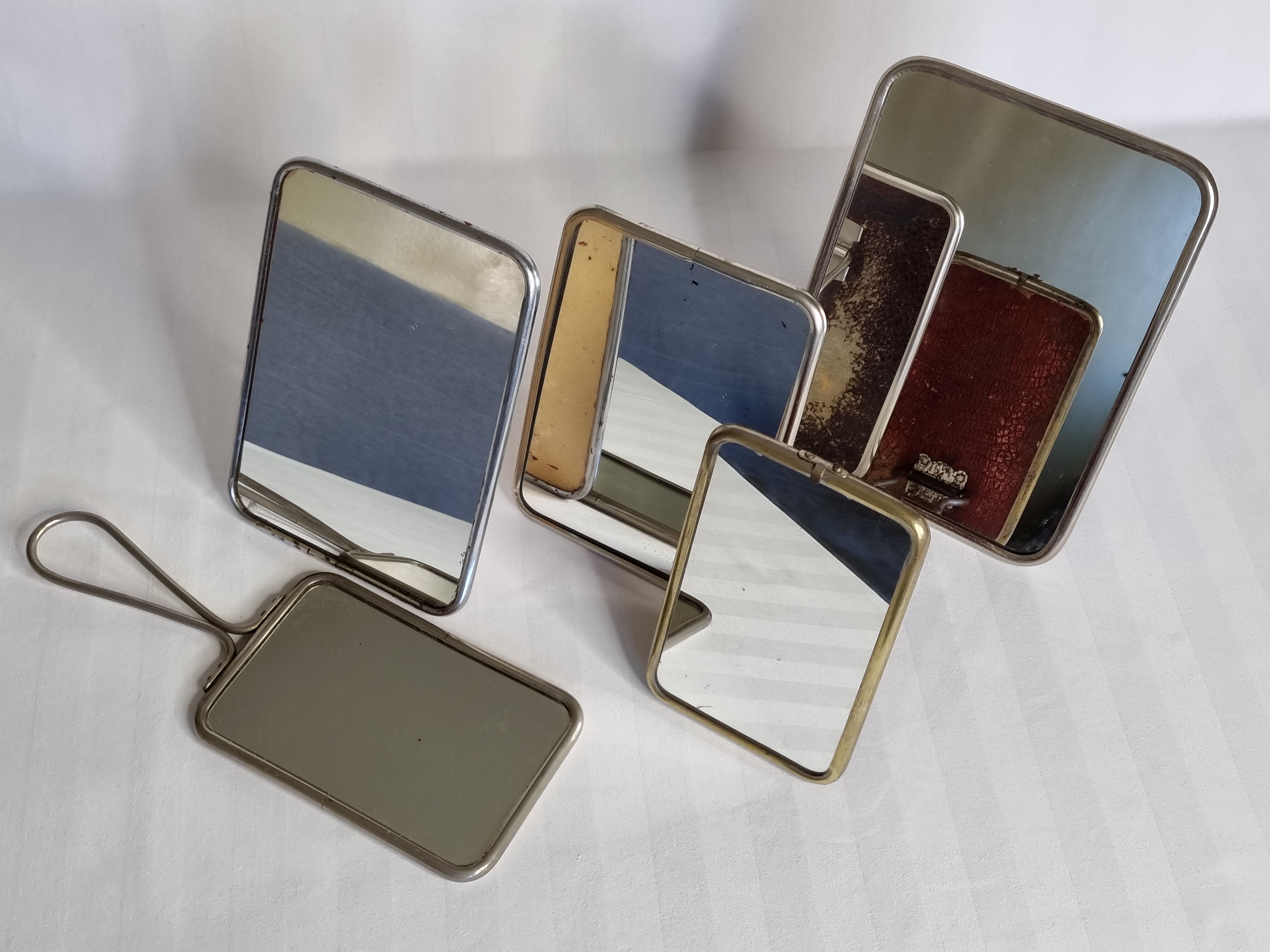 Set of five barber mirrors to install or hang