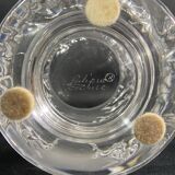 Vase on pedestal with foliage decoration signed lalique saint-cloud, possible pair