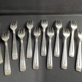 12 Dessert Forks – Hallmarked Silver Metal – Art Deco