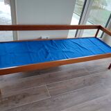 Scandinavian sofa 4 places in leather and cherry wood