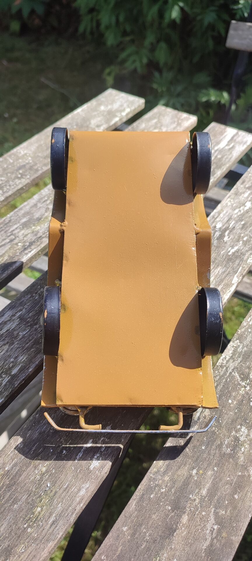Vintage metal car in industrial style
