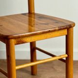 Pair of solid pine chairs, rustic chic feel