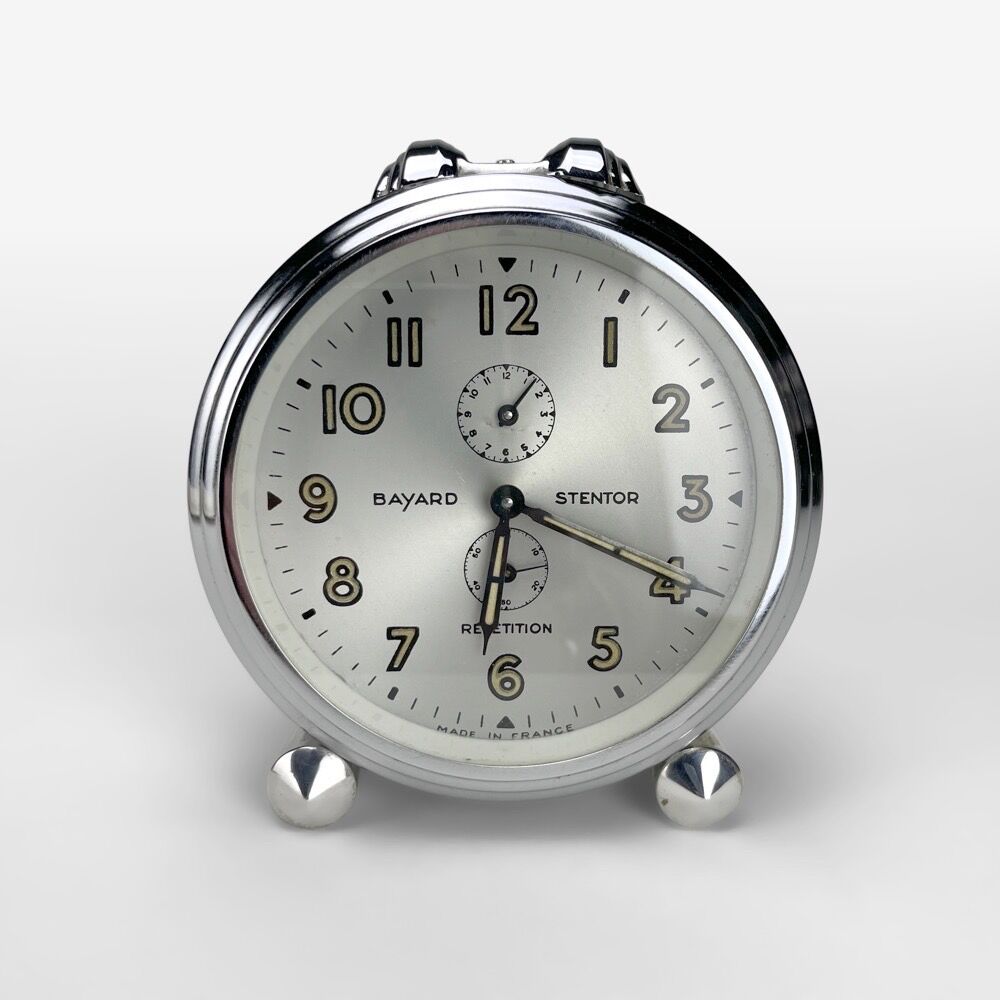 Mechanical alarm clock Bayard Stentor Art Deco 50s