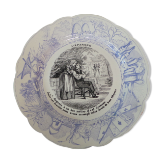 Assiette décorative dicton sarreguemines