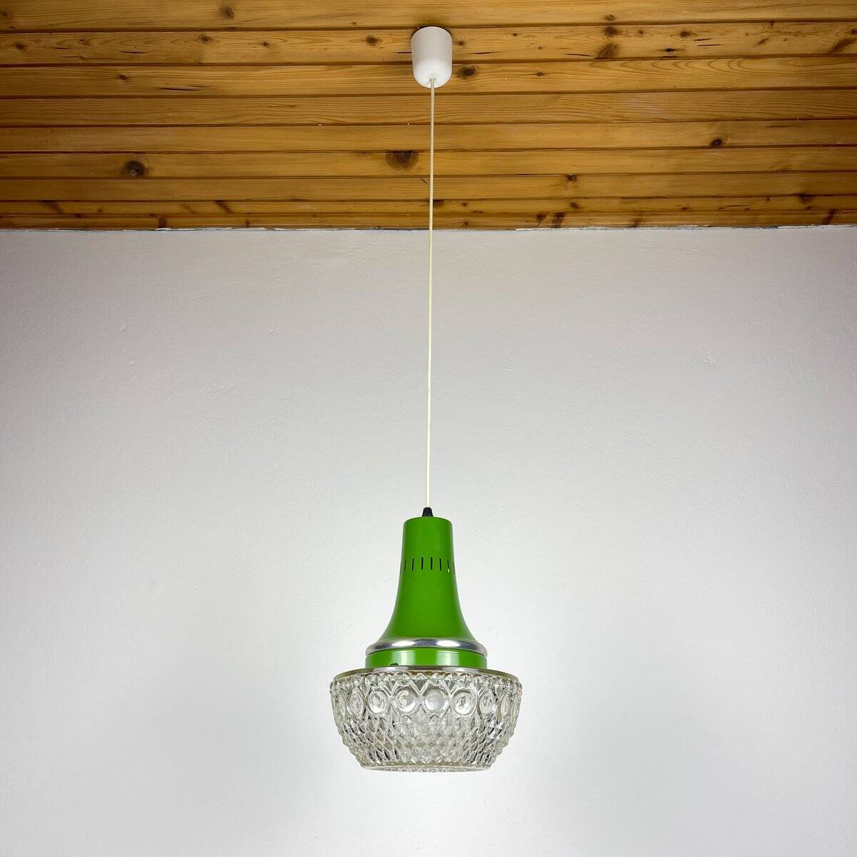 Green suspension light in mid-century style by Targetti Sankey, 1960s.