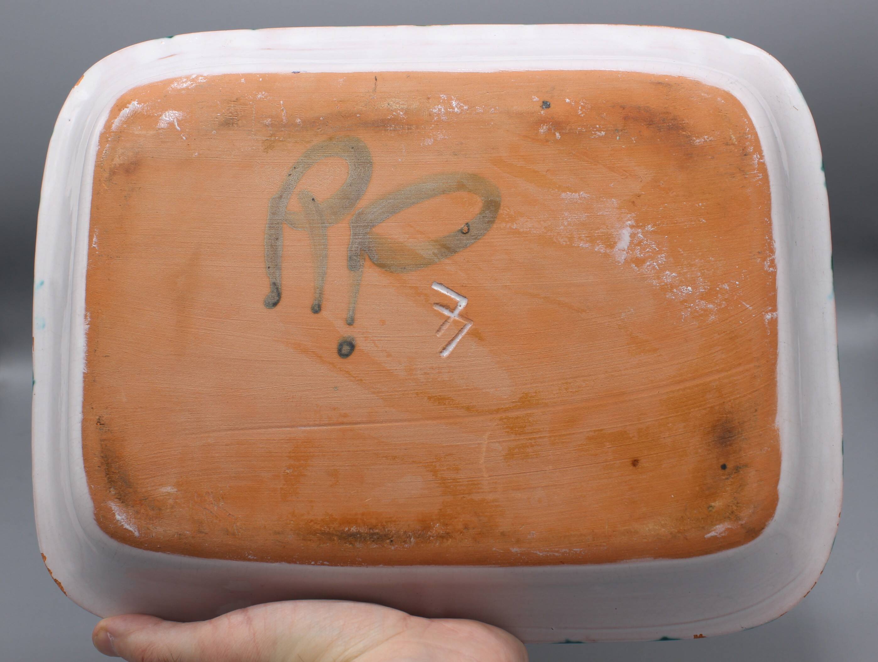 Large vintage ceramic dish depicting a bird - robert picault