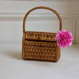 Wooden and wicker basket