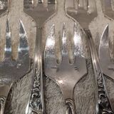 12 silver-plated oyster forks by silversmith Francois Frionnet, Floria
