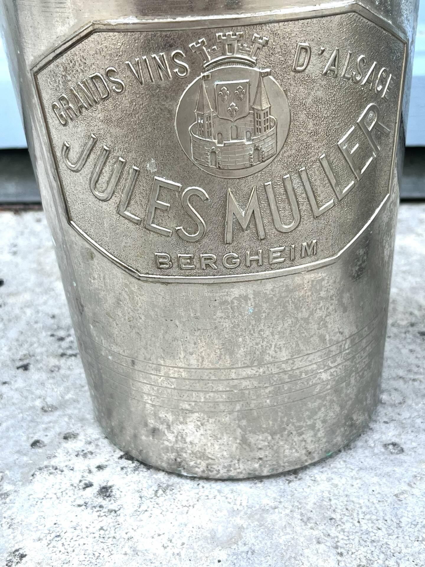 French wine cooler ice bucket set Jules Muller Berghiem argit