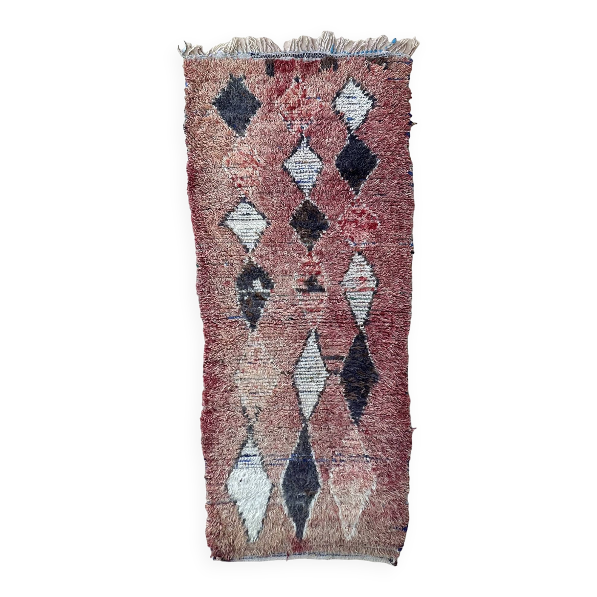 Red Boujad Moroccan rug - 221 x 89 cm