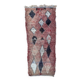 Tapis Marocain Boujad rouge - 221 x 89 cm