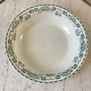 Hollow round dish / salad bowl Terre de Fer Moulin des Loups "Athens" late nineteenth century