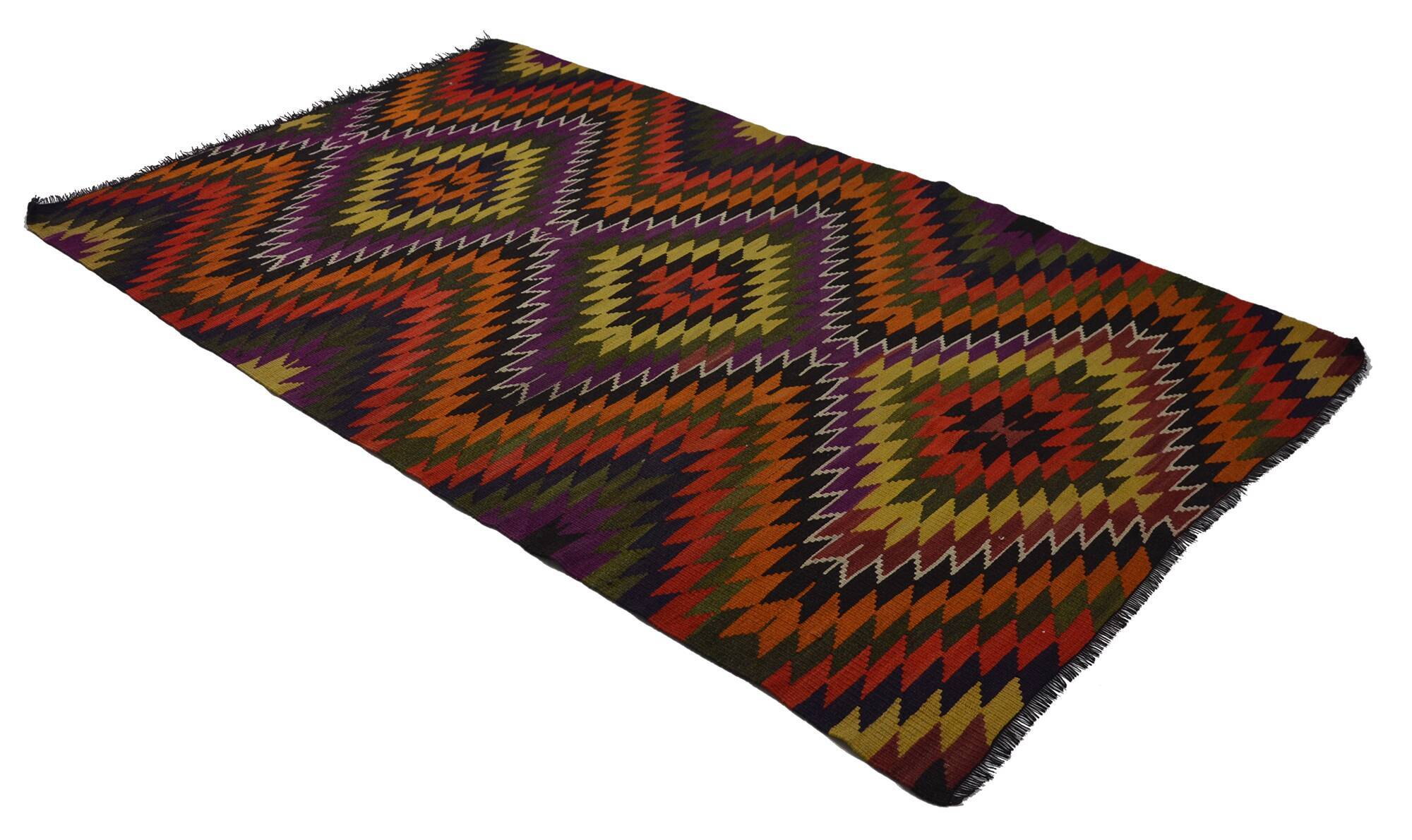 Grand Kilim Turkish Anatolia 180x294 cm Vintage Geometric Handwoven