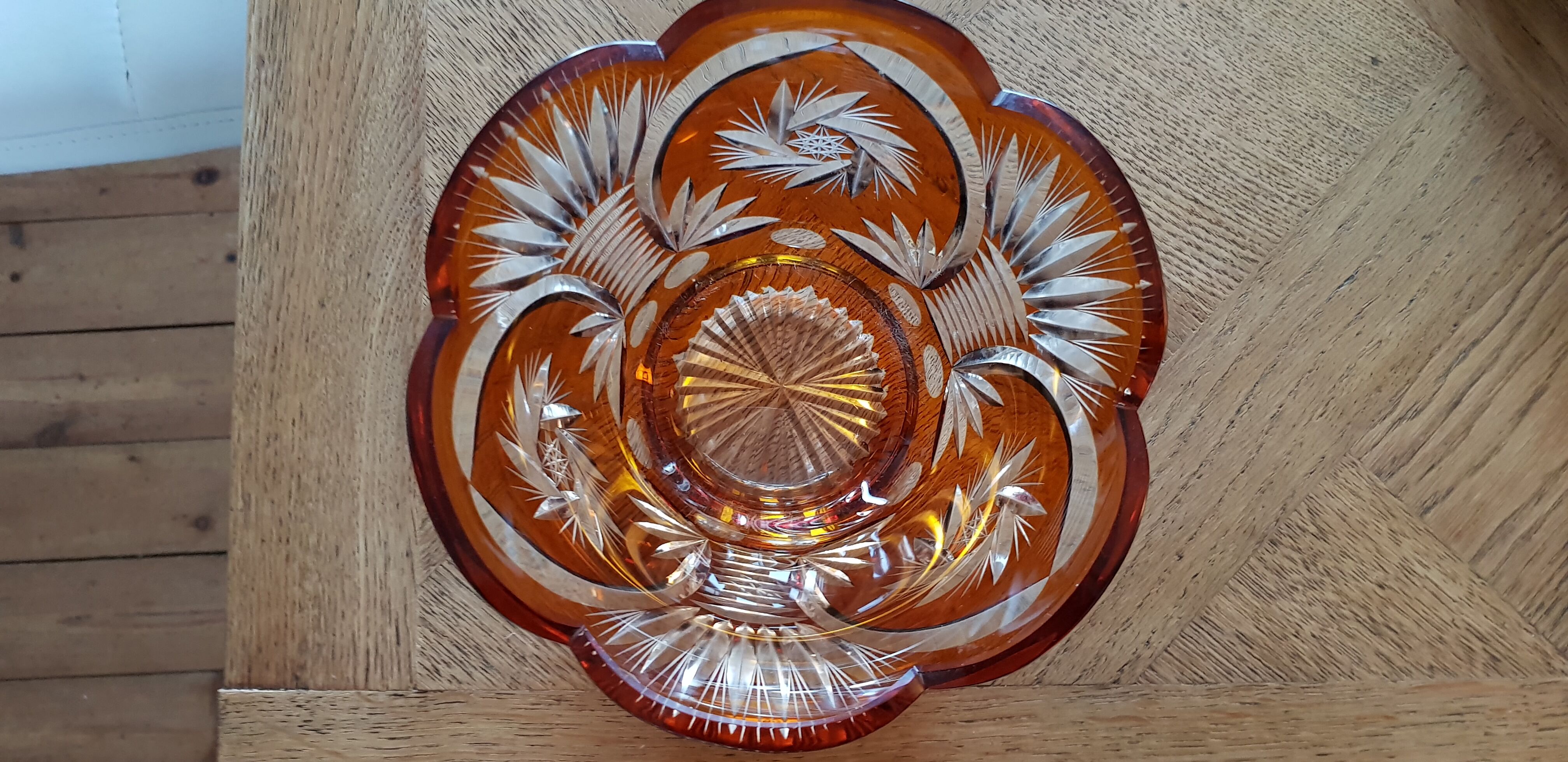 Bohemian crystal vase