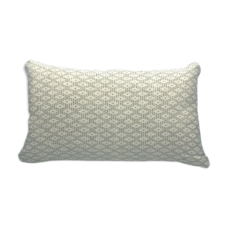 Coussin blanc et olive 30x50cm