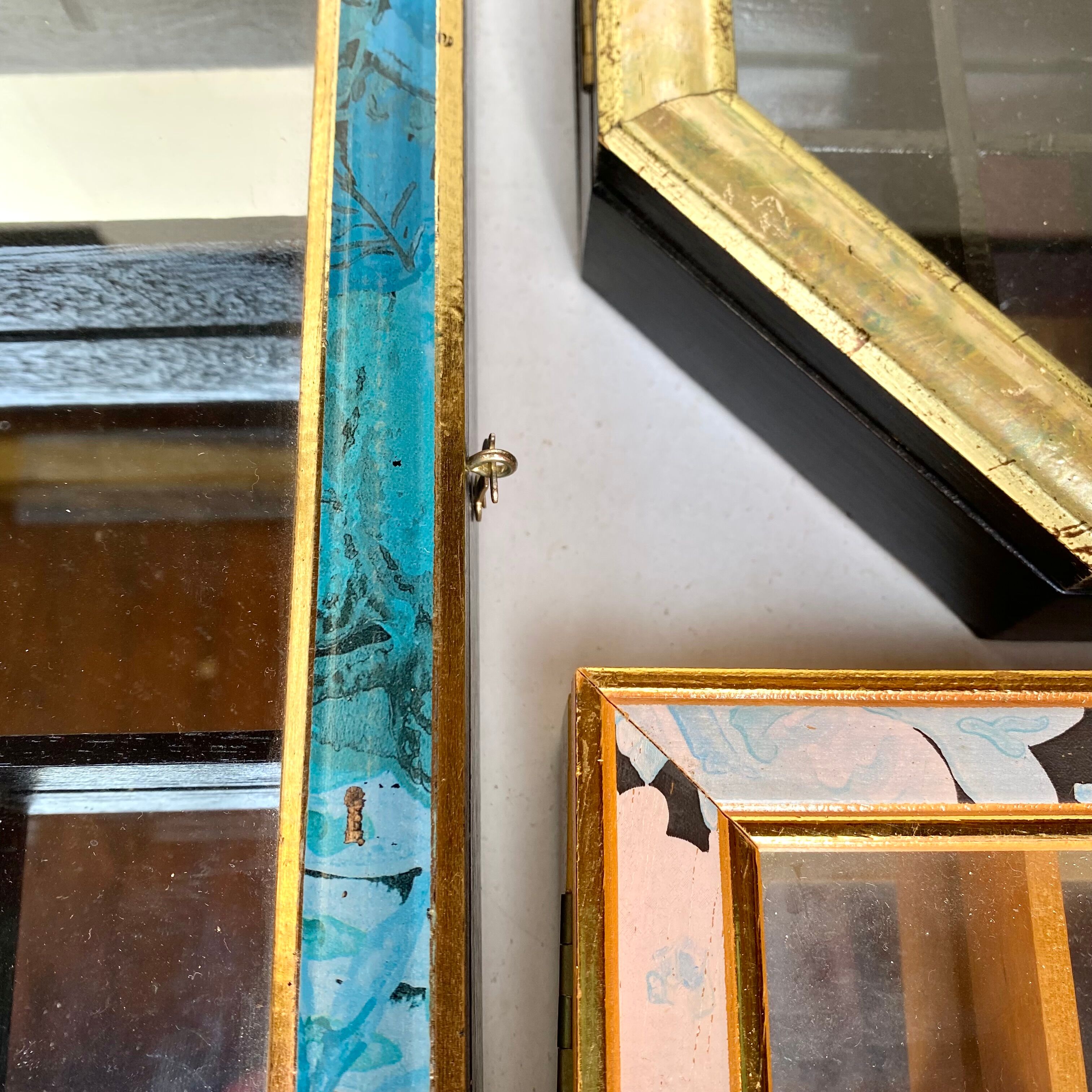 Vintage wall display cases