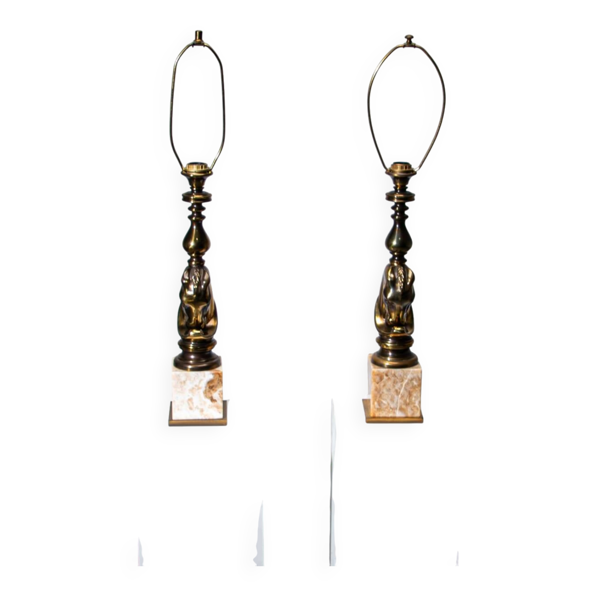 Ensemble de lampes de table à tête de cheval Deknudt