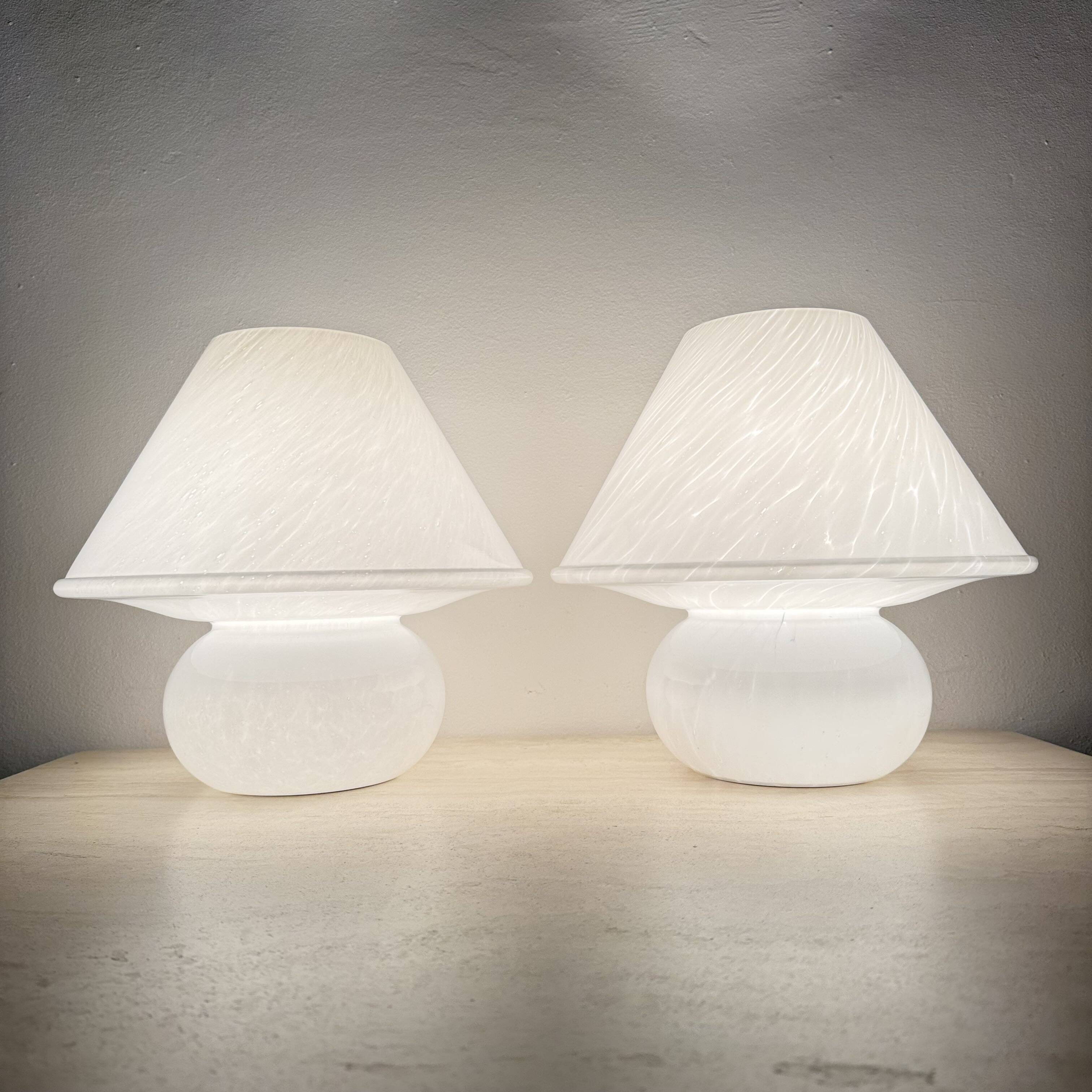 Limburg Glashütte glass table lamp mushroom , 1970’s