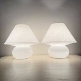 Limburg Glashütte glass table lamp mushroom , 1970’s