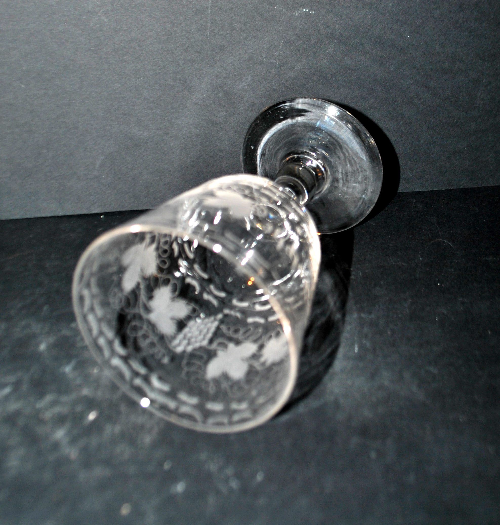 Antique souvenir glass tumbler engraved with the name Adolphe