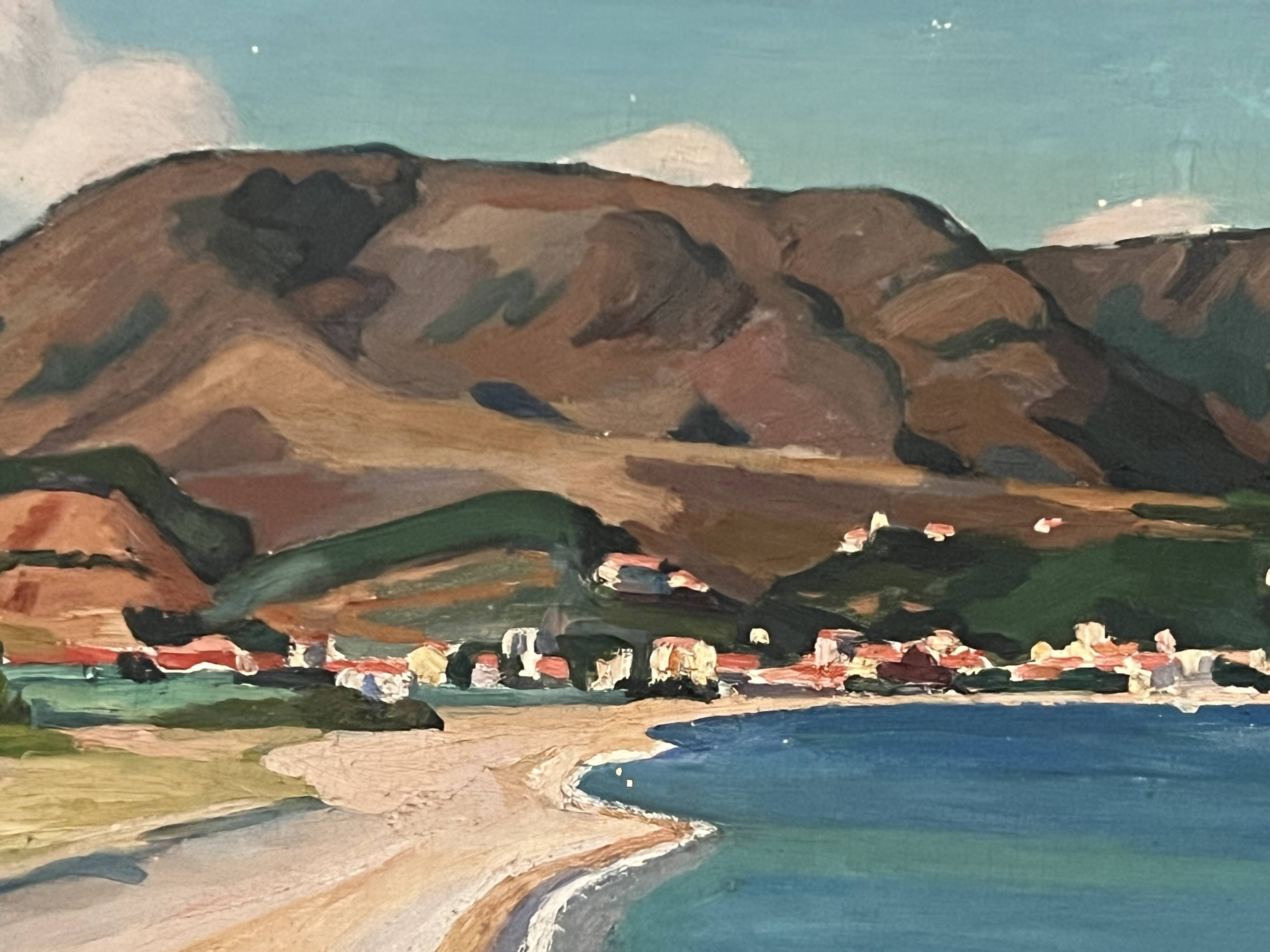 "View of the AGUAY Bay" Oil on canvas by Edmond ASTRUC 20th century
