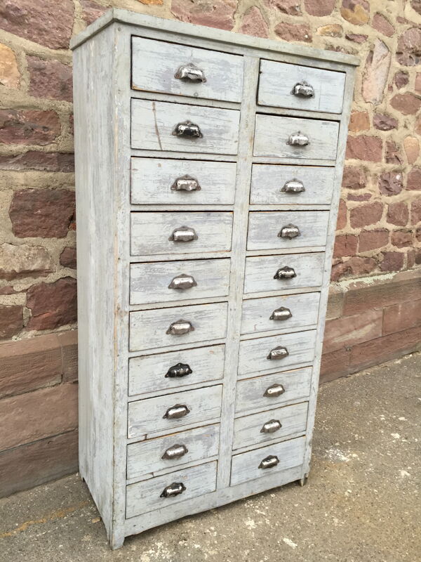 Meuble d'atelier industriel à tiroirs vintage 1930