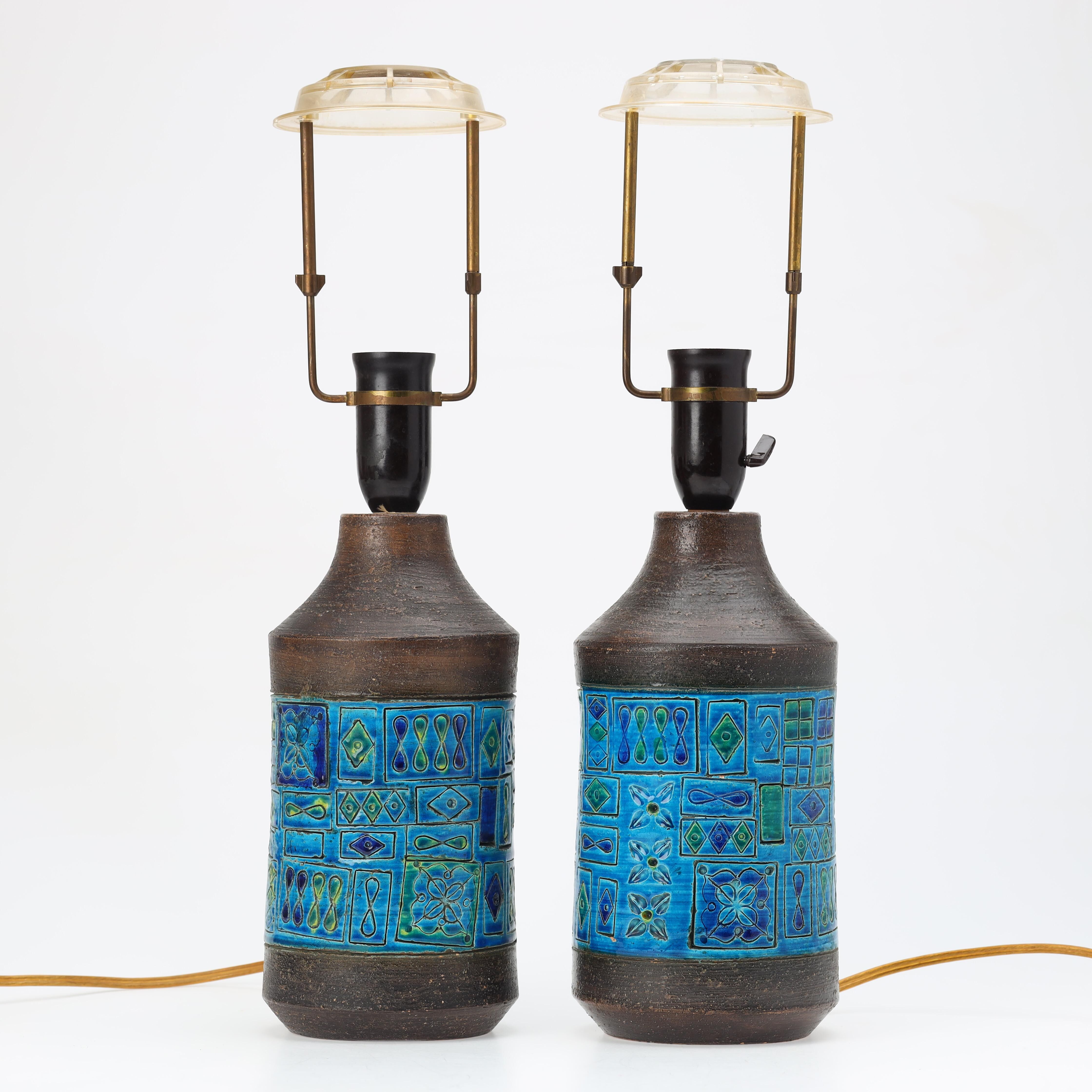 Pair of table lamps by Aldo Londi for Bitossi Sweden 1960 Signed
