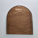 Miroir mural minimaliste en forme de bouclier avec cadre en acier, Italie