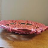 Vintage cup in braided pink barbotine