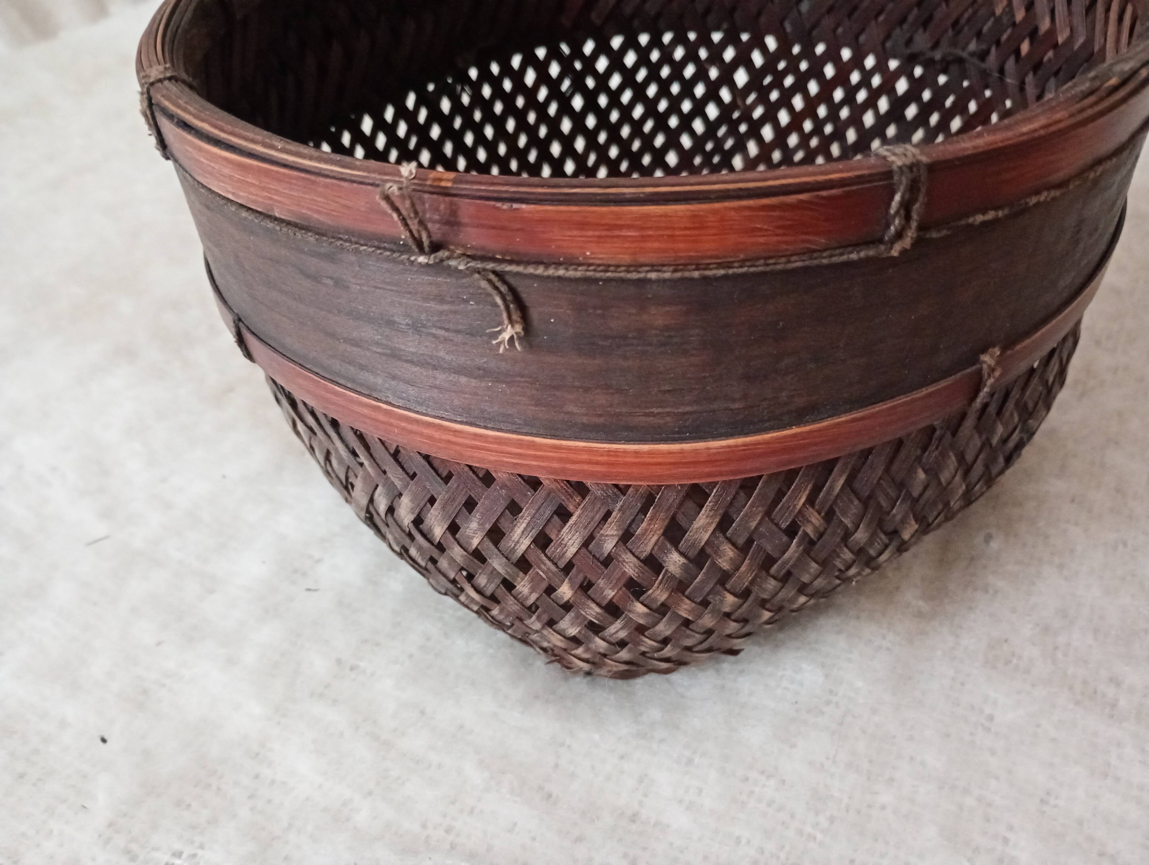 Japanese woven bamboo basket
