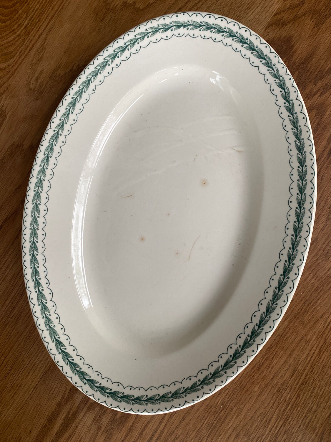 Old bourgeois earthenware serving dish