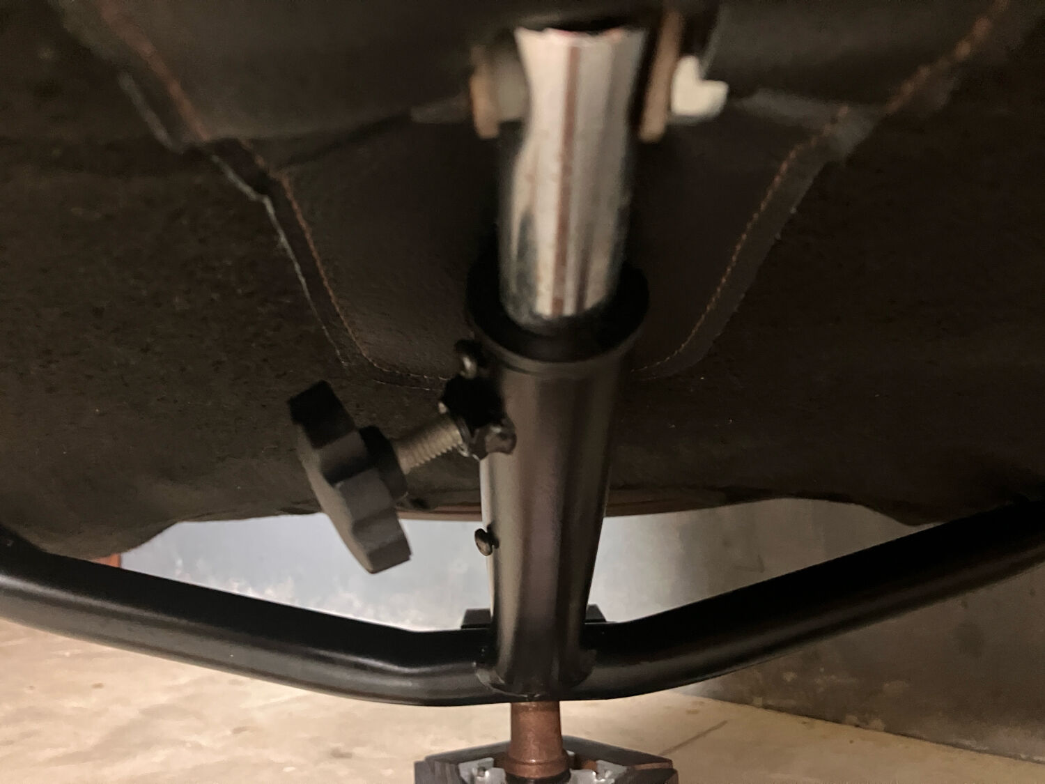 Vintage swivel armchair wood leather Hjort Knudsen