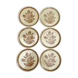 Assiettes à dessert en grès vintage