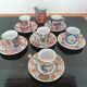 6 Japanese coffee cups and milk jug