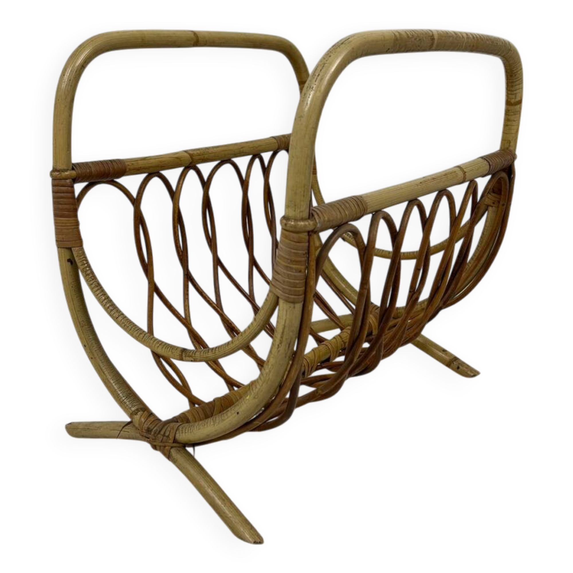 Porte-revues vintage en bambou