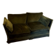 Antique green velvet sofa