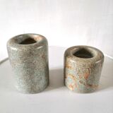 Atelier Olima, 2 stone candle holders from Gabon design 60s - 70s
