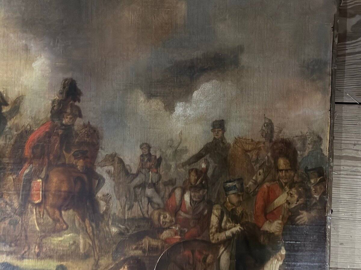 Napoleonic battle scene, oil on canvas, 19th century