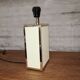 Lampe laquée blanc et laiton guy lefevre vintage 1970