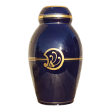 Vase 30s blue of Sèvres and gold Ste Radégonde or Tours Pinon (unsigned)