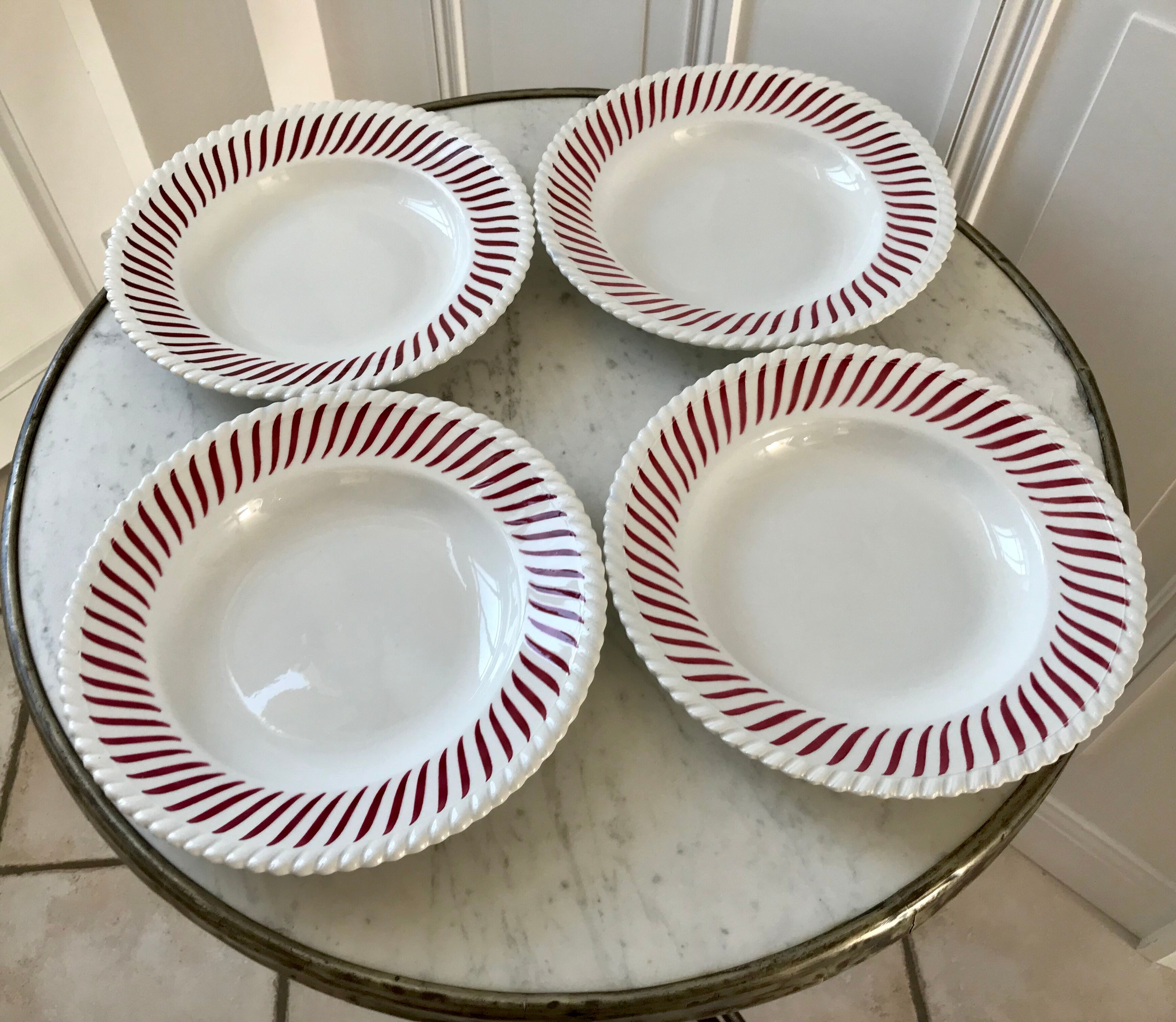 Set of 4 hollow plates Badonviller years 30-40