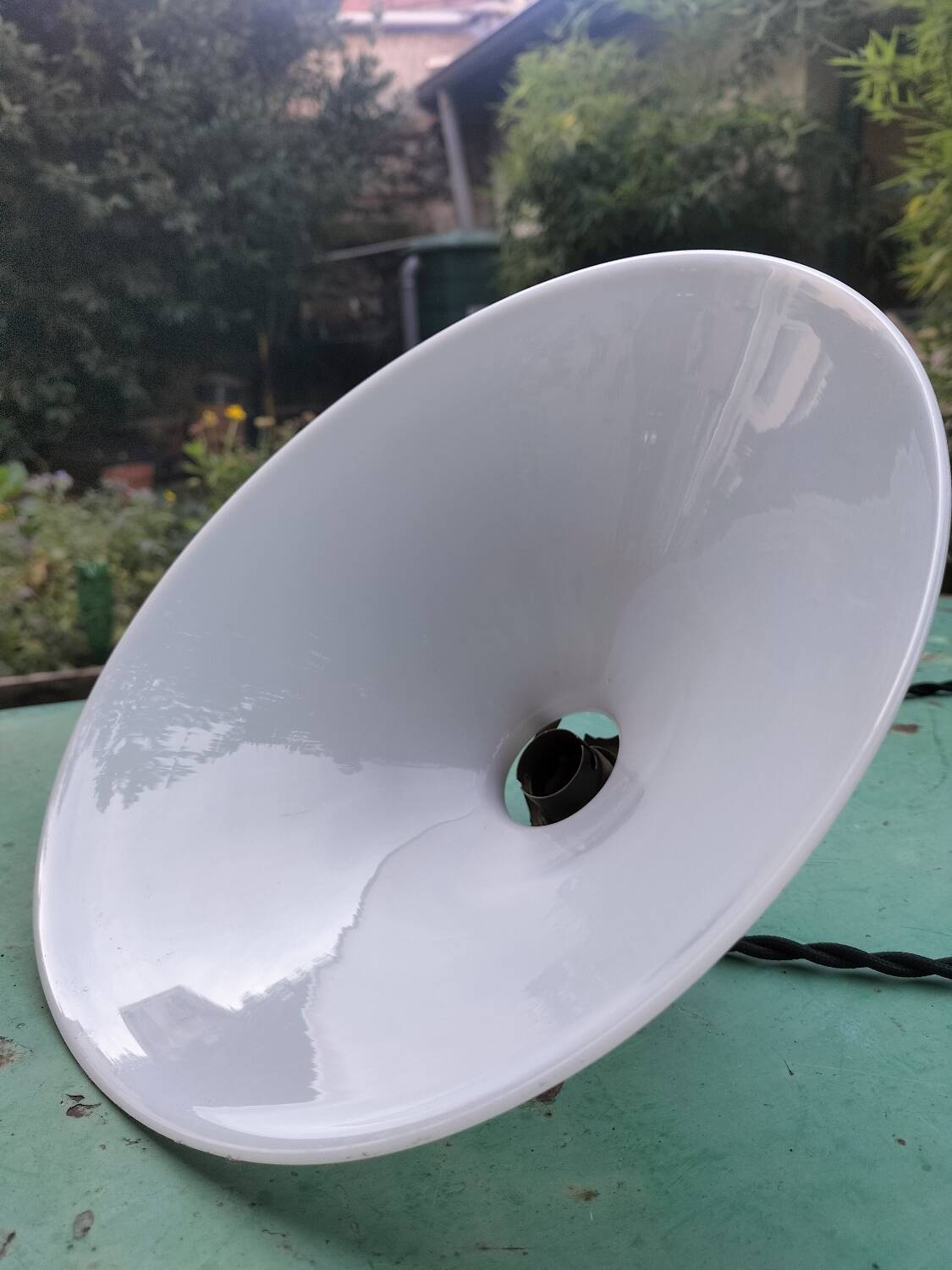 Opaline cone pendant light