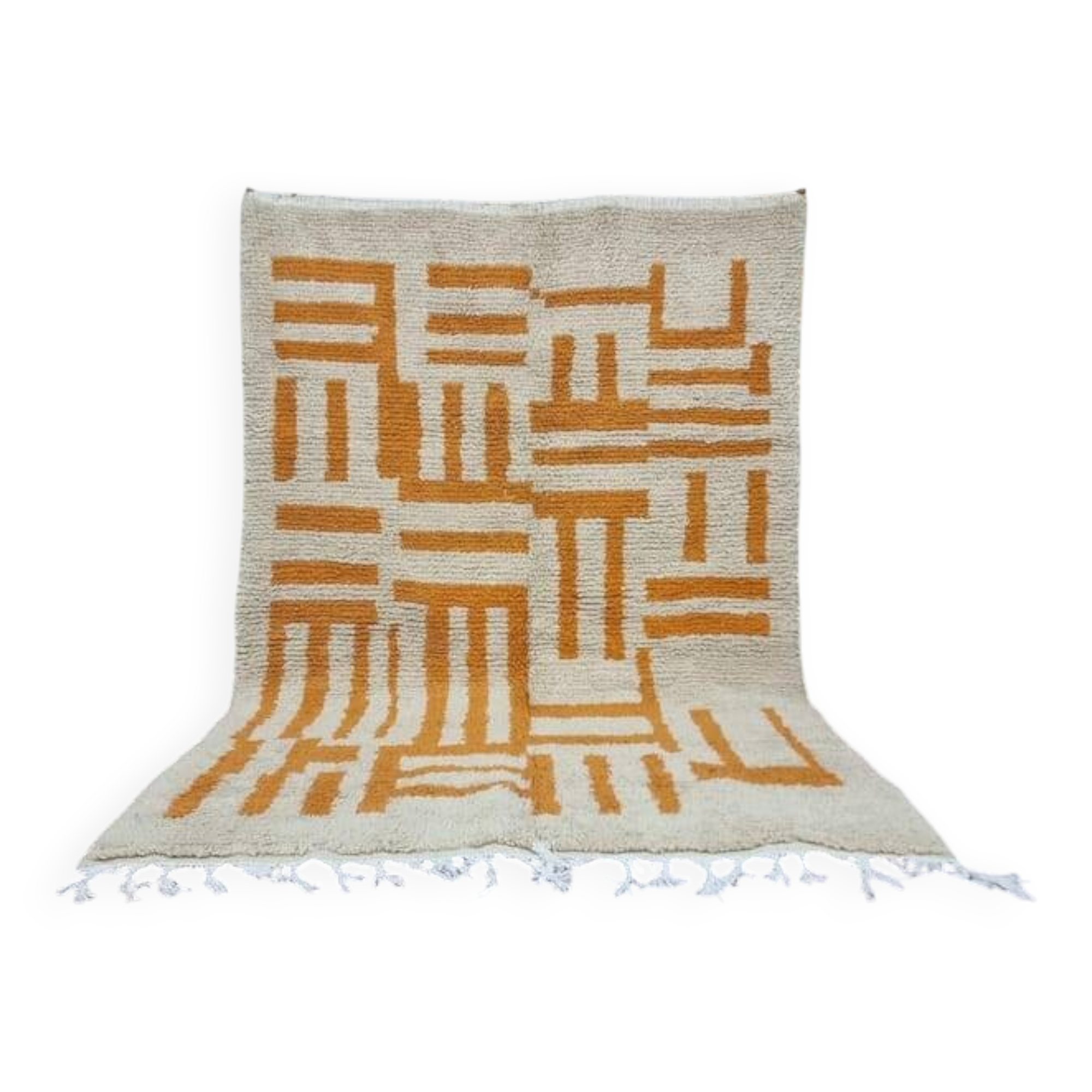 Handmade Berber rug Azilal orange size 150 x 250 cm