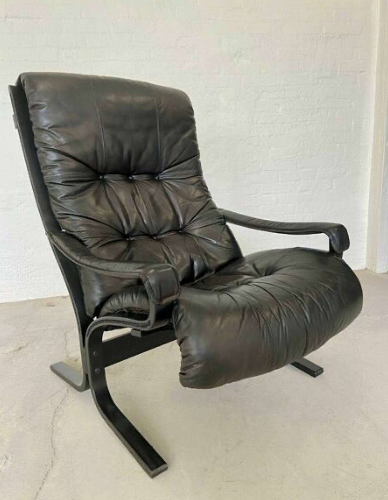 Vintage Mid Century Ingmar Relling Leather Lounge Chair