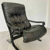 Vintage Mid Century Ingmar Relling Leather Lounge Chair