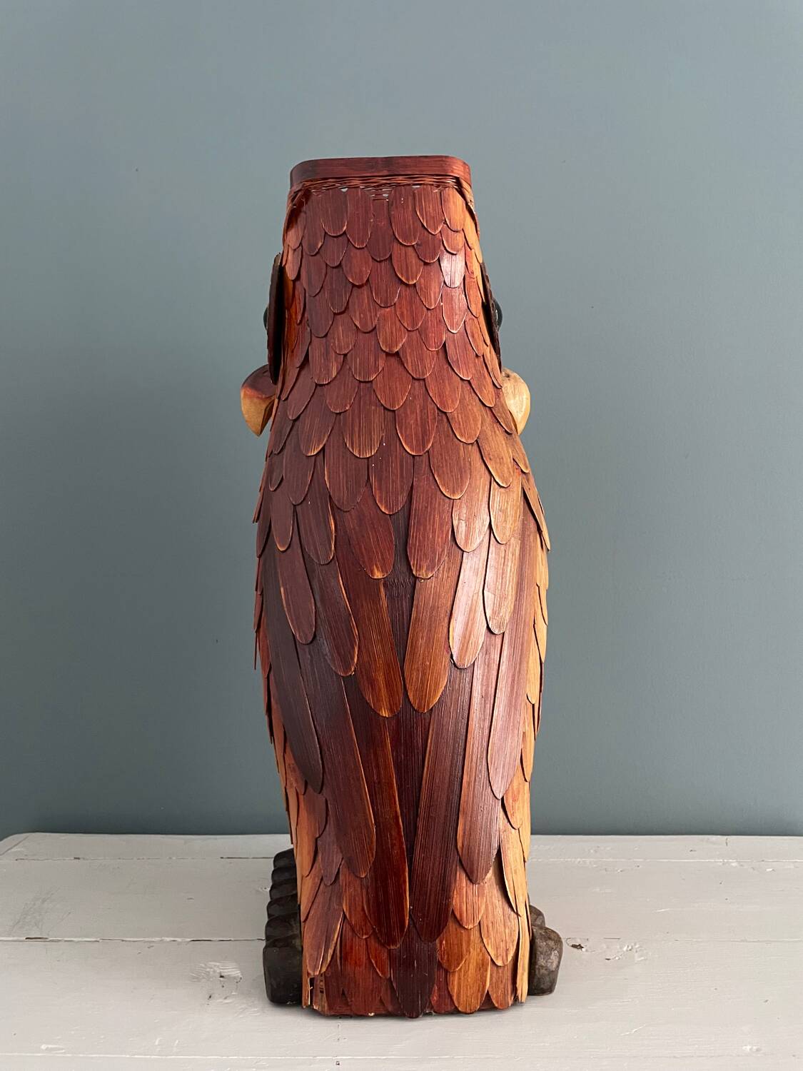 Vintage umbrella stand in the shape of an owl