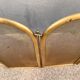 Antique brass fireplace screen from 1920, vintage spark guard.