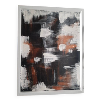 Hand painted canvas with metal frame