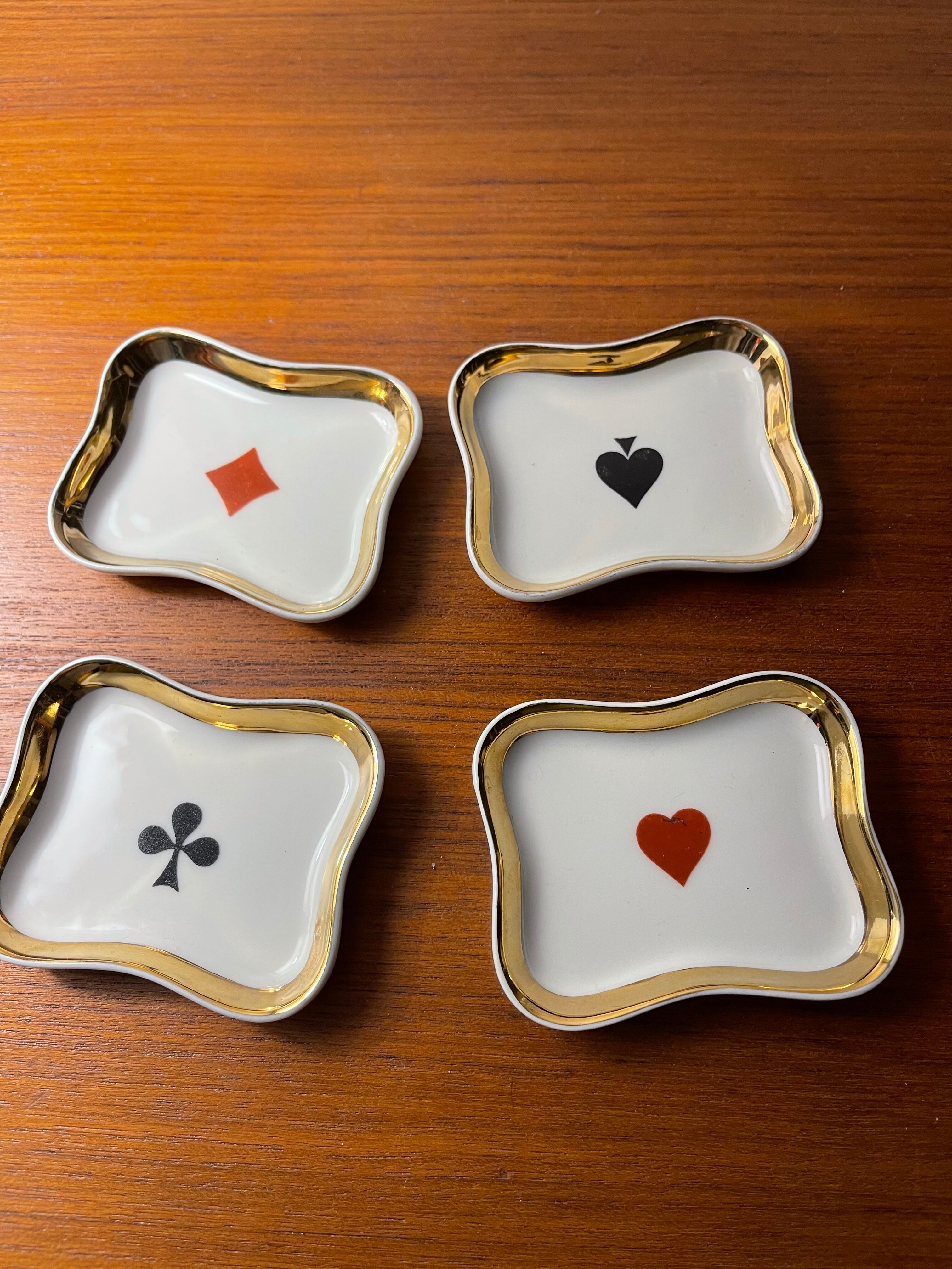 Set cups Limoges decoration card games